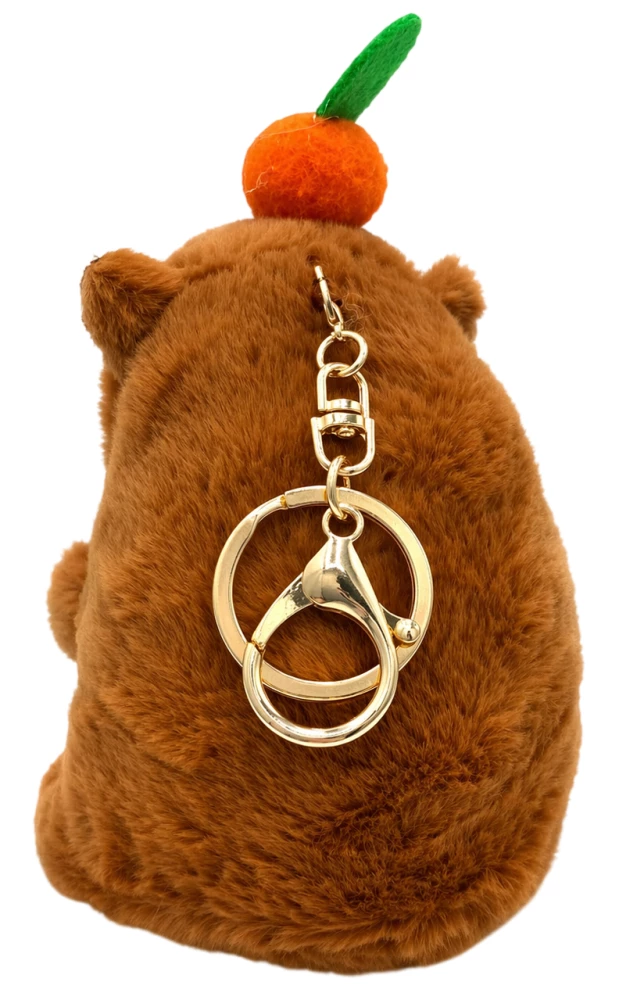 Keychain - Capybara with chewing gum and orange, 12cm