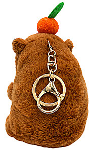 Keychain - Capybara with chewing gum and orange, 12cm