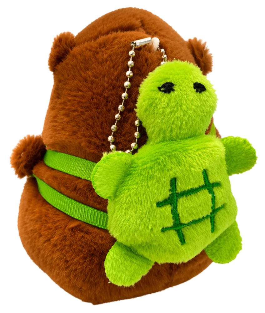 Weiche Plüschfigur - Capybara mit Rucksack 11 cm, zum Aufhängen