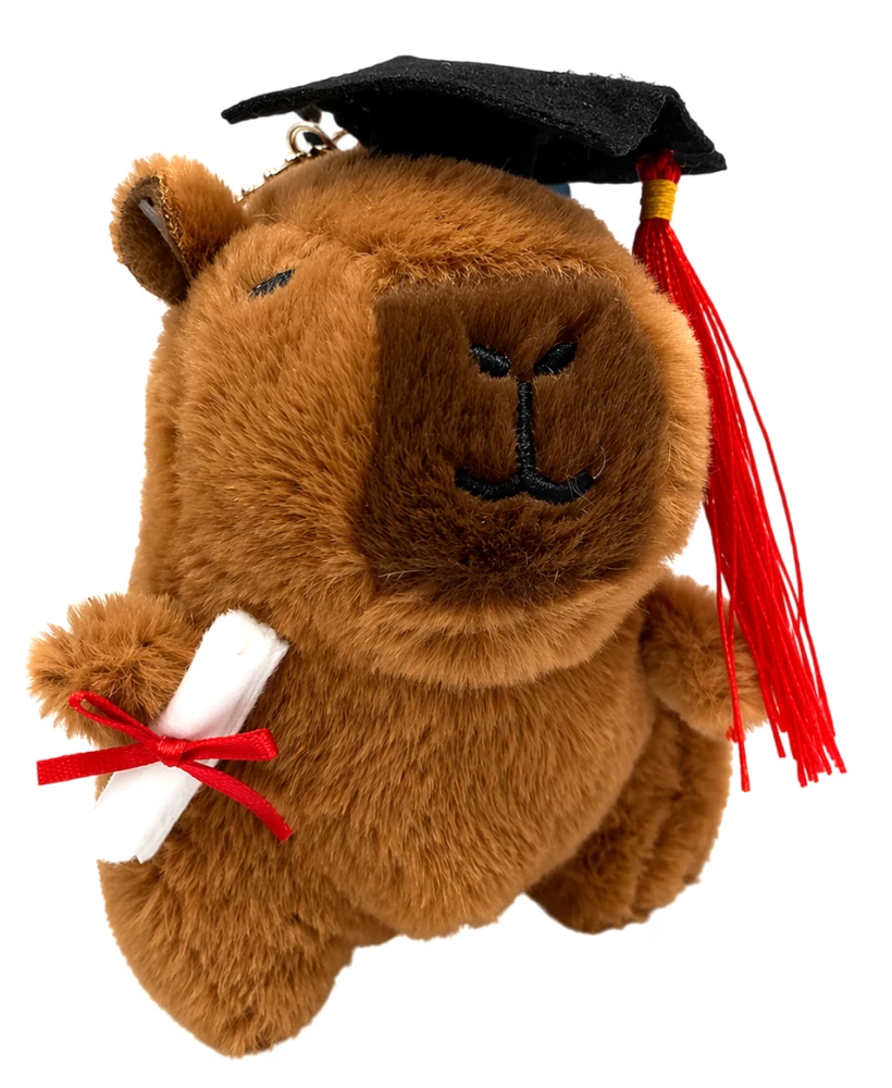 Kuschelspielzeug - Kapibara in Absolventenhut, 11cm, mit Aufhängung