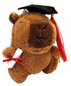 Kuschelspielzeug - Kapibara in Absolventenhut, 11cm, mit Aufhängung