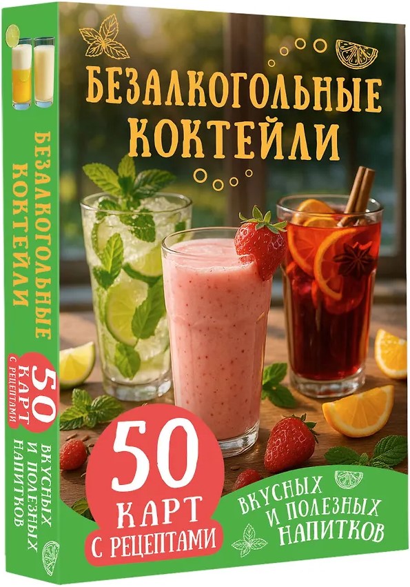 Non-Alcoholic Cocktails. 50 Cards with Recipes for Delicious and Healthy Drinks