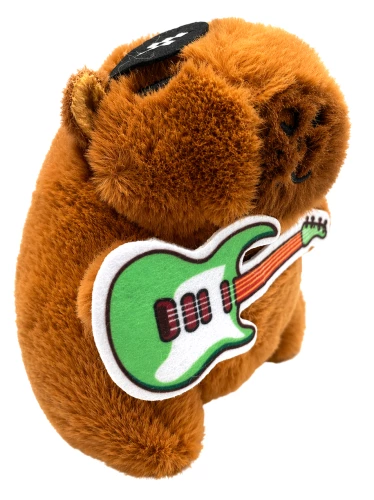 Weichspielzeug - Capybara mit Gitarre, 11cm, zum Aufhängen