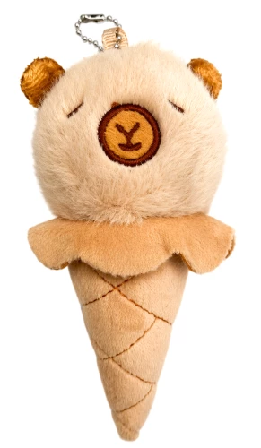 Soft Toy - Ice Cream Capybara, 14cm, white, with a pendant