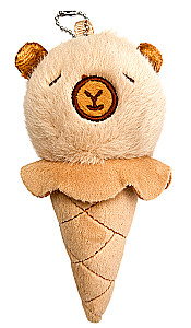 Soft Toy - Ice Cream Capybara, 14cm, white, with a pendant