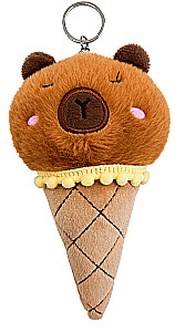 Soft Toy - Ice Cream Capybara, 14cm, Brown, with Pendant
