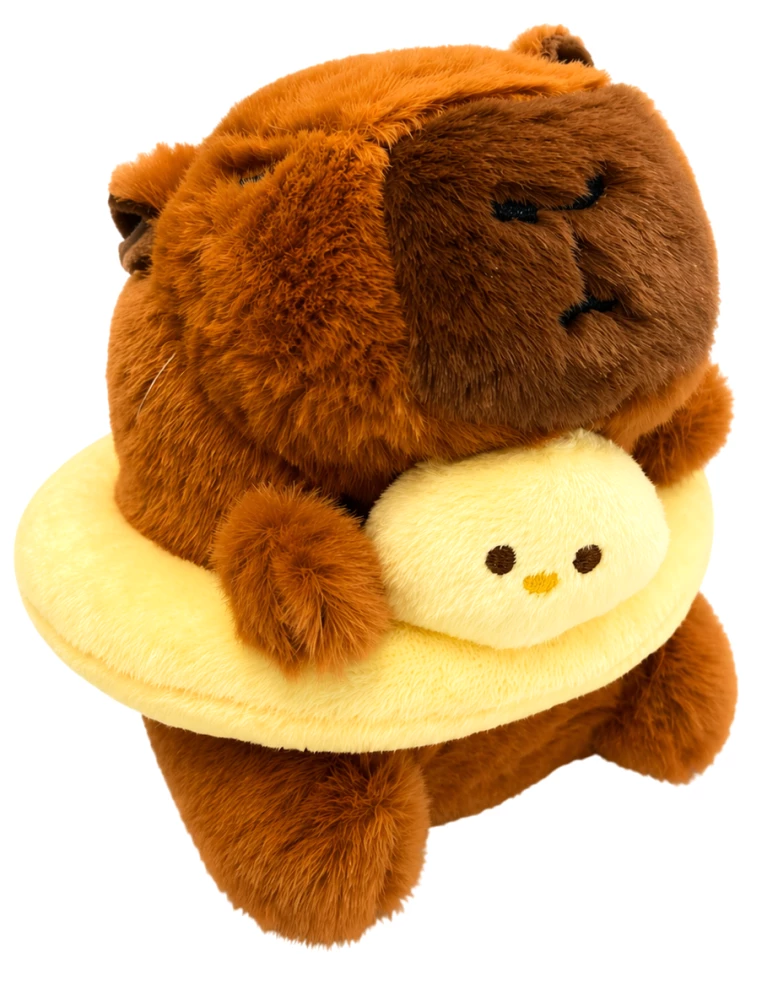 Weiches Spielzeug - Kapibara mit Schwimmring, 12 cm, mit Aufhängung