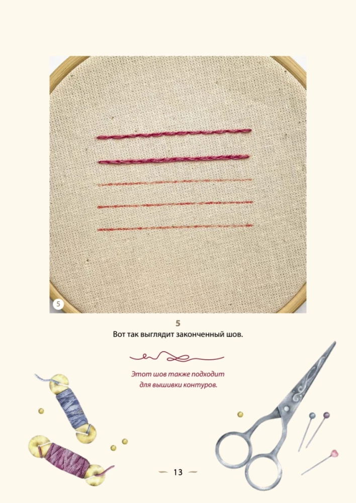 Embroidery for Beginners. Simple Stitches, Stitches, and Shapes
