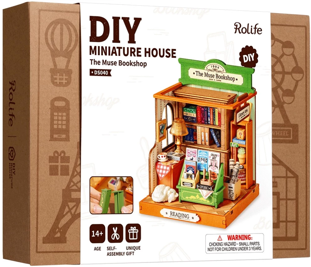 3D-saliekamā miniātūra ROBOTIME - The Muse Bookshop, 114 detaļas