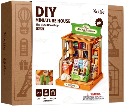 3D-сборная миниатюра ROBOTIME - The Muse Bookshop, 114 деталей