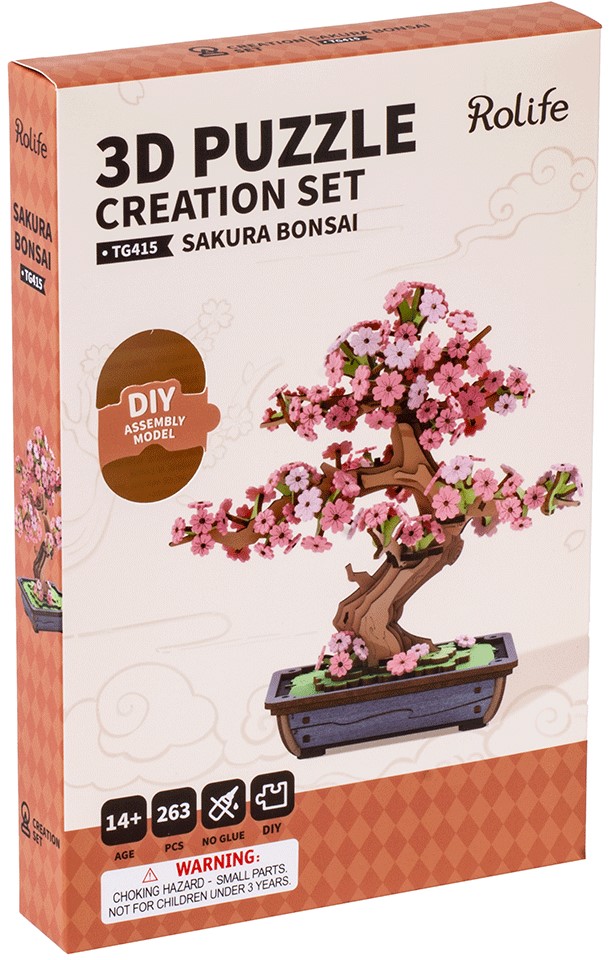 3D-saliekamā miniātūra ROBOTIME - Sakura Bonsai, 263 detaļas