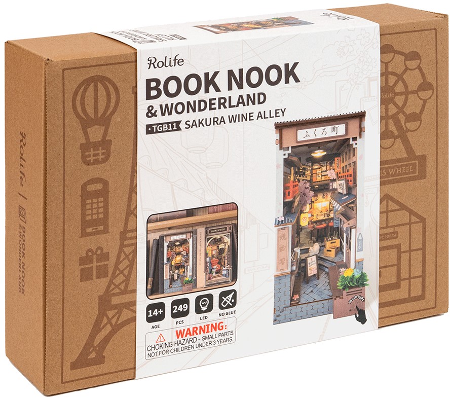 3D-saliekamā miniātūra ROBOTIME - Sakura Wine Alley, 249 detaļas