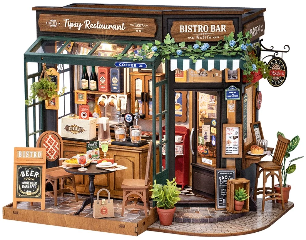 3D-saliekamā miniātūra ROBOTIME - Tipsy Restaurant, 296 detaļas