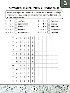 Математические тесты-раскраски: сложение и вычитание