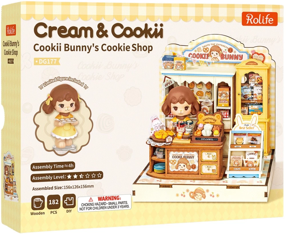 3D-saliekamā miniātūra ROBOTIME - Cookii Bunny’s Cookie Shop, 182 detaļas
