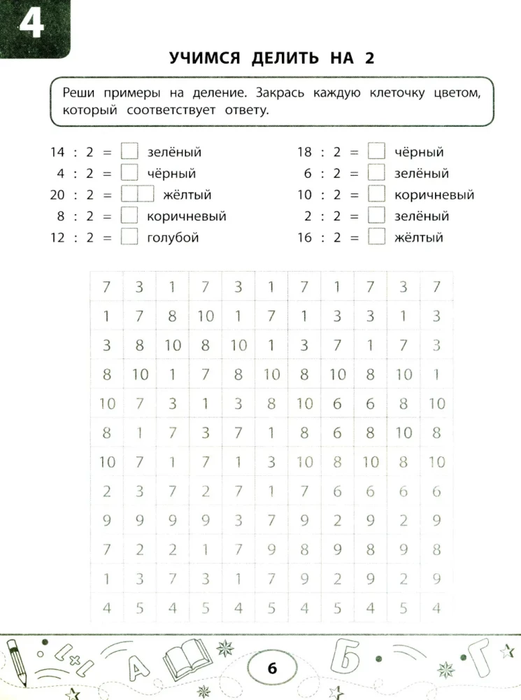 Mathematical Coloring Tests: Multiplication Table