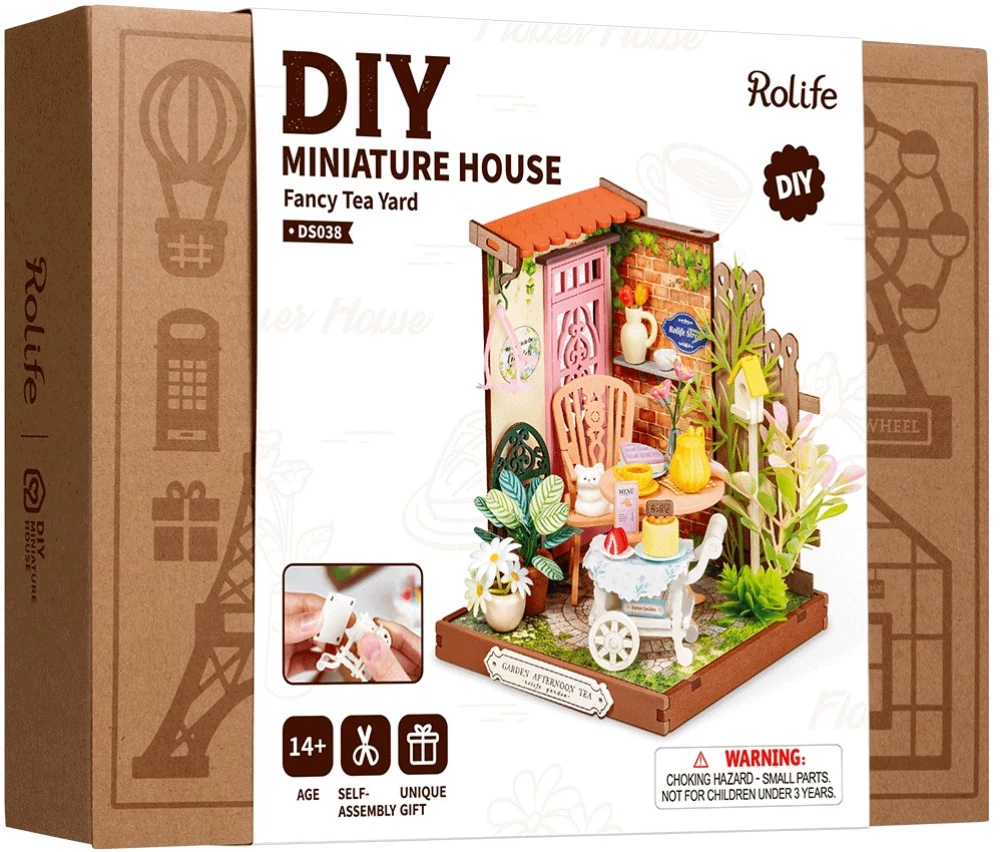 3D-saliekamā miniātūra ROBOTIME - Fancy Tea Yard, 112 detaļas