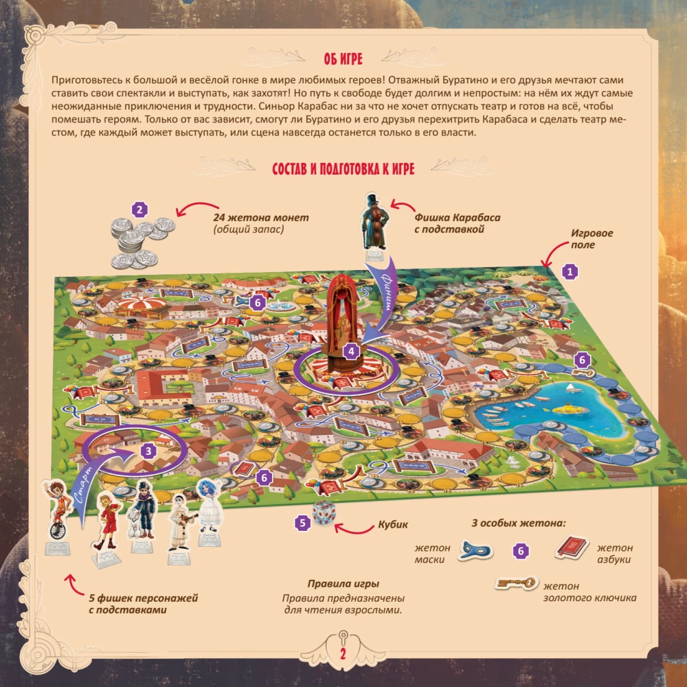 Board Game - Buratino. A Big Journey