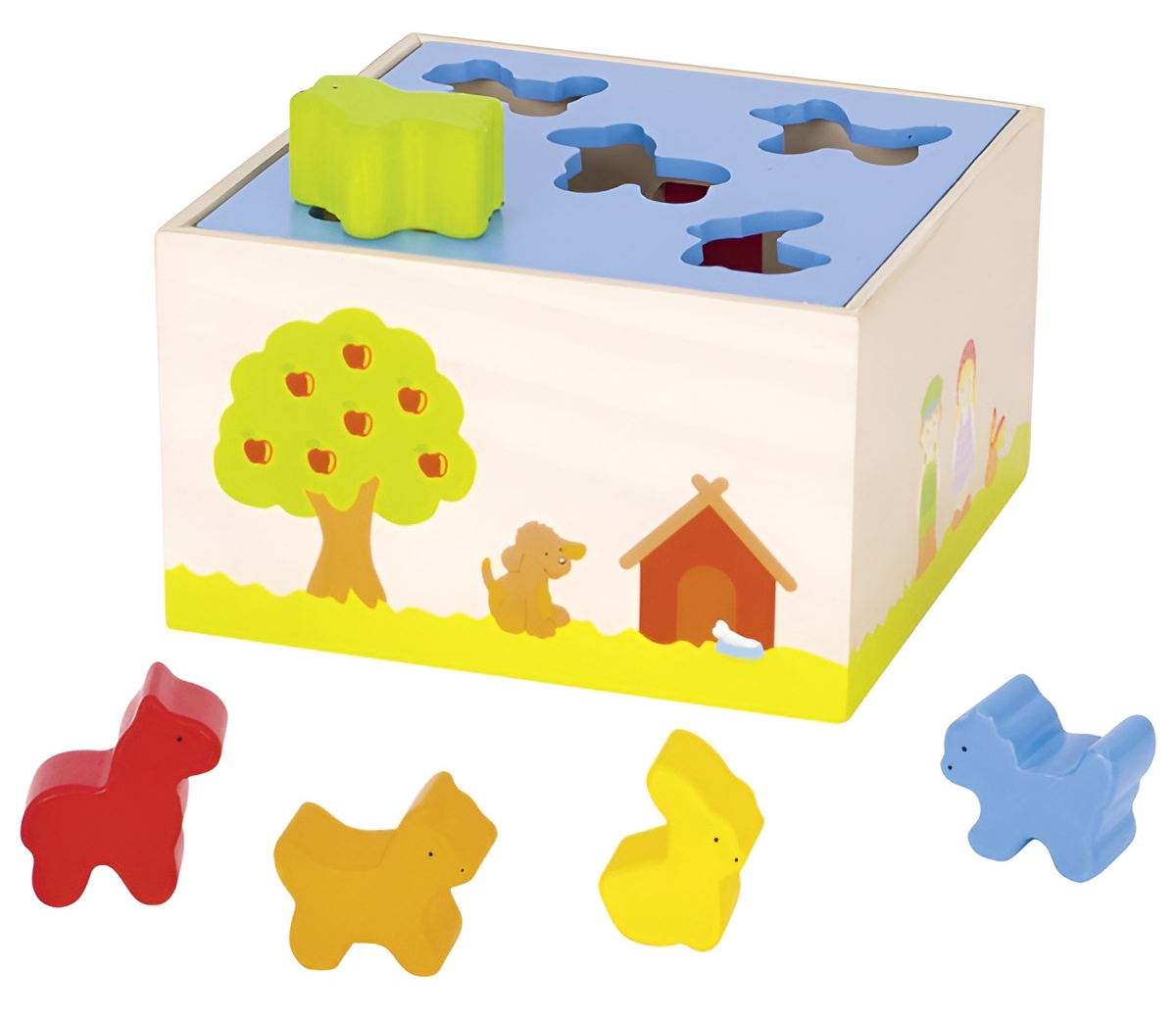 Wooden sorter - Farm animals, 7 pieces