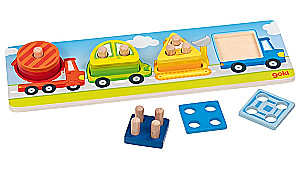 Деревянный сортер-пазл - Транспорт, 12 деталей