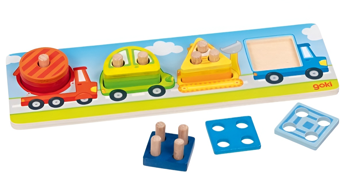 Wooden Sorter Puzzle - Transport, 12 Pieces