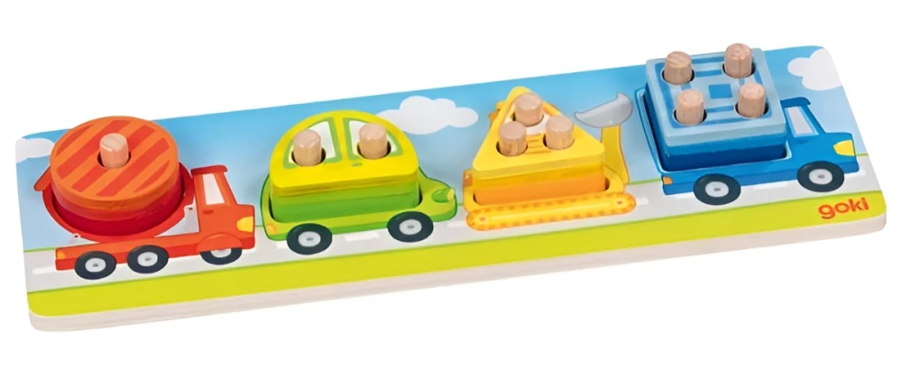 Деревянный сортер-пазл - Транспорт, 12 деталей