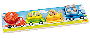 Деревянный сортер-пазл - Транспорт, 12 деталей
