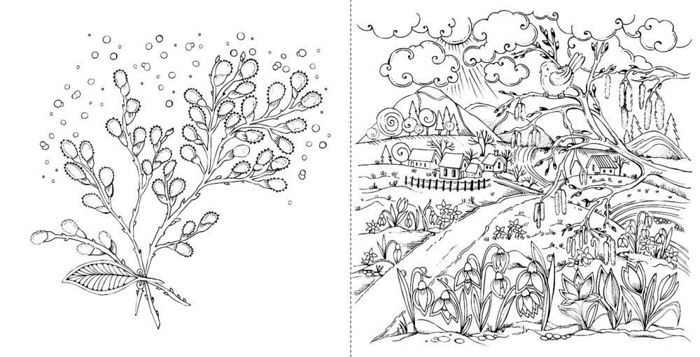 My Spring Walk: Coloring Book