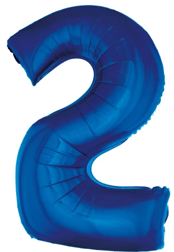 Foil Balloon - Number 2, 92cm, Blue