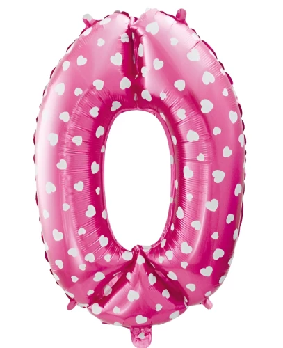 Foil balloon - Pink hearts, 61cm