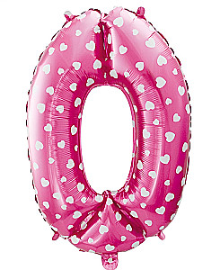 Foil balloon - Pink hearts, 61cm