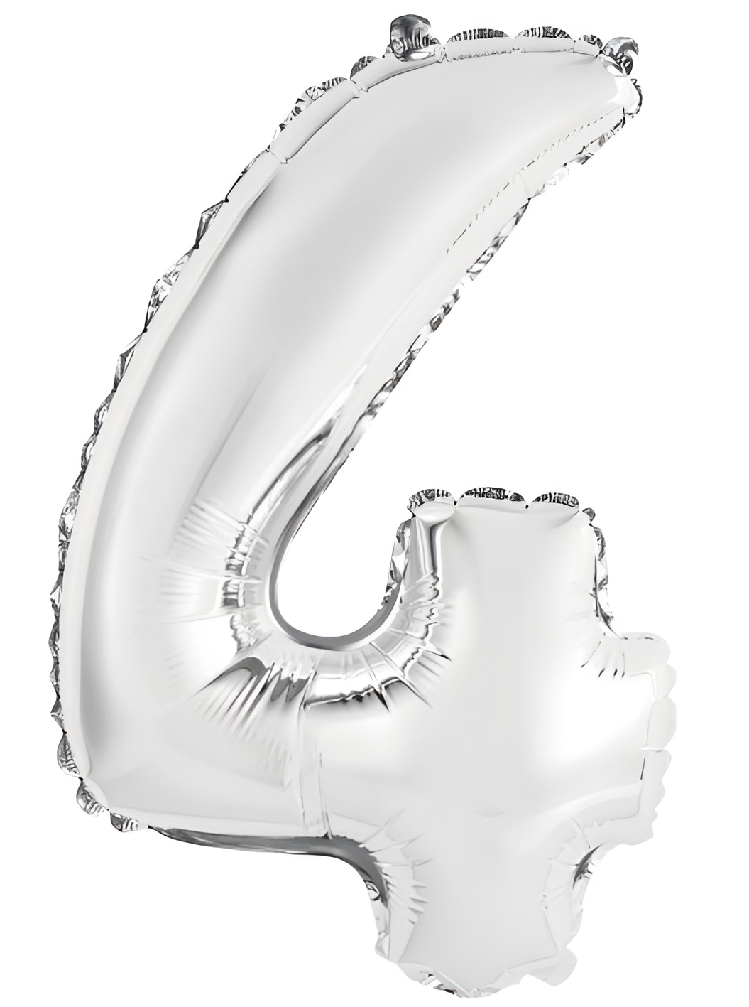 Foil Balloon - Number 4, Silver, 35cm
