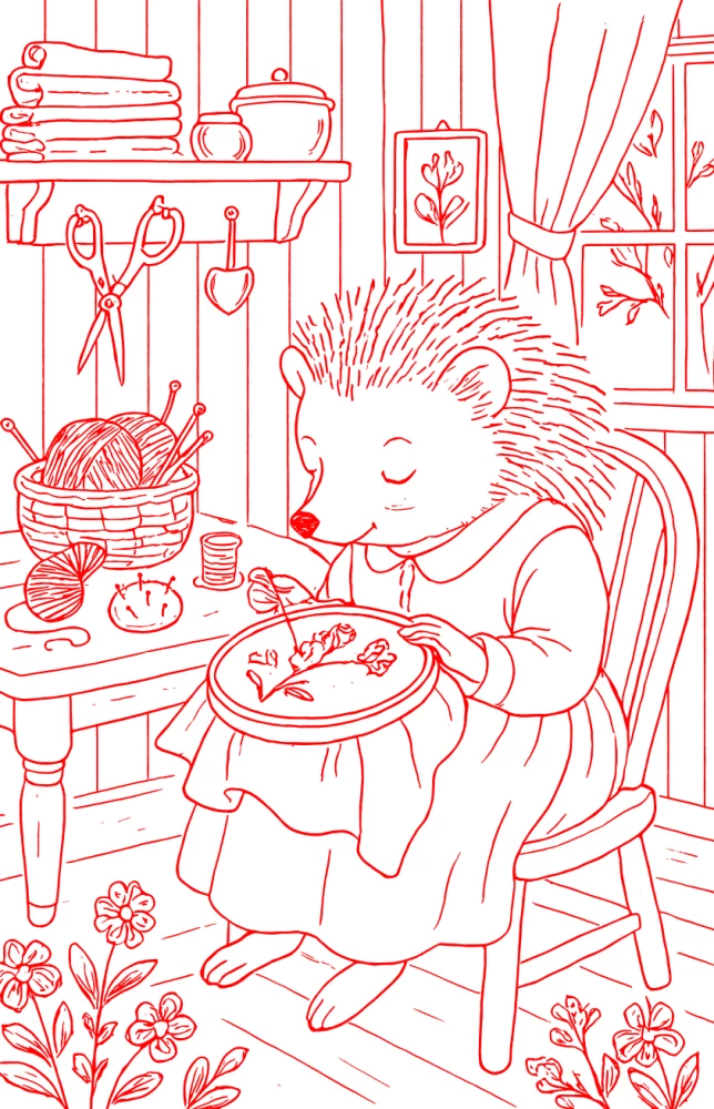 Skilled Paws. Cozy Coloring Book for Stress Relief in the Spirit of Beatrix Potter