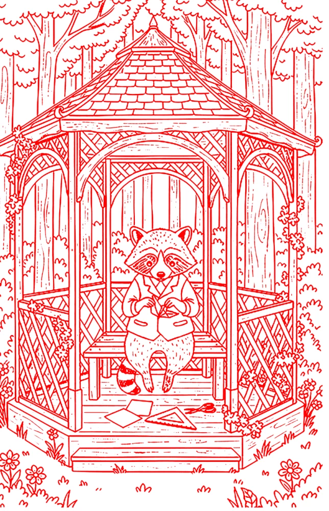 Skilled Paws. Cozy Coloring Book for Stress Relief in the Spirit of Beatrix Potter