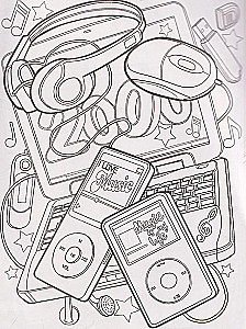 Nostalgia for the 2000s. Coloring book - anti-stress