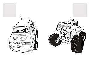 Little Trucks. Towards Adventures! Coloring Book with Stickers