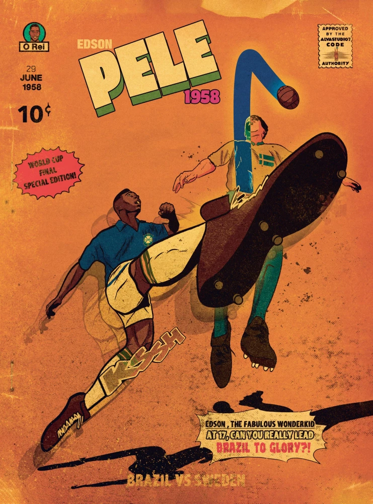 Football Superheroes. Football in Comic Illustrative Style: 80 Legends of World Football