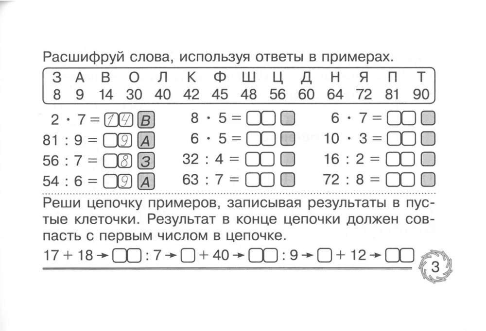 Pleasant repetition of the multiplication table. Grades 2-3