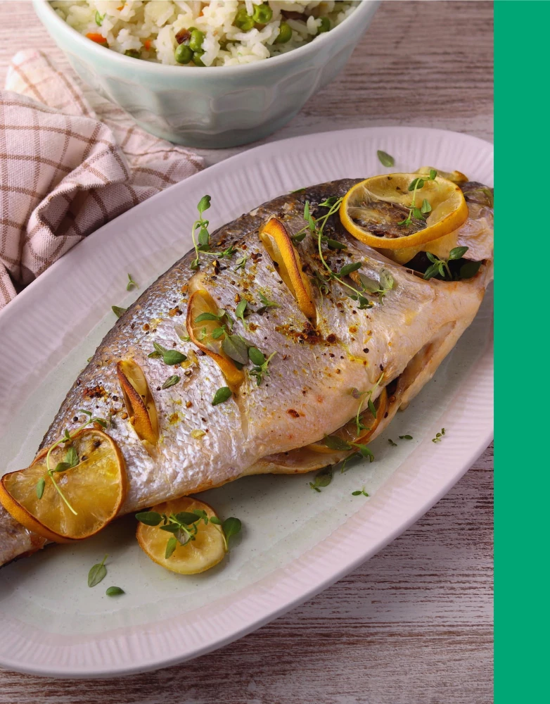 Air Fryer. Dishes from Fish