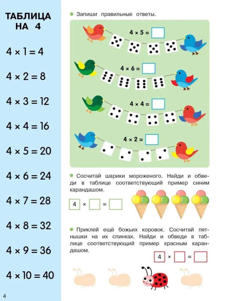 Multiplication Table. Activity for Elementary School