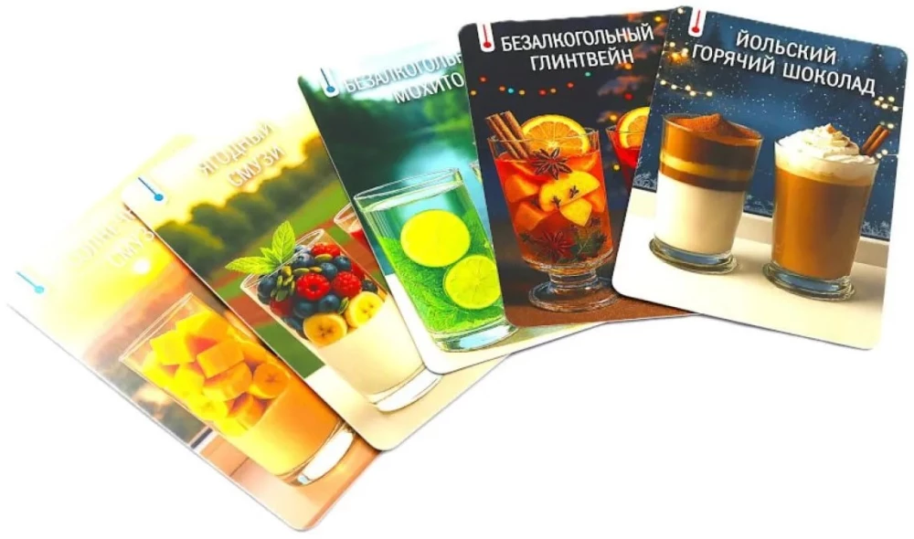Non-Alcoholic Cocktails. 50 Cards with Recipes for Tasty and Healthy Drinks