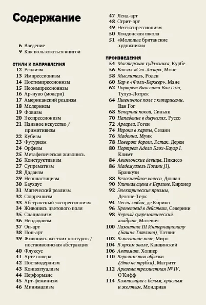 Galvenais mūsdienu mākslas vēsturē. Atslēgas darbi, tēmas, virzieni, tehnikas