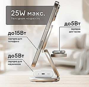 Stacja ładująca 3 w 1 Magssory Signature Disc Pro dla Apple Qi2 Titan