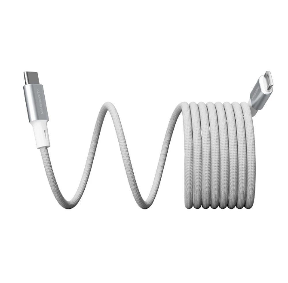 Magnetyczny kabel Magssory Link 2.4m C do C 240W Biały