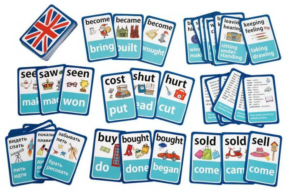 English Language. Irregular Verbs. Level 1 (100 cards)