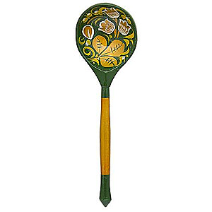 Large painted spoon (green)