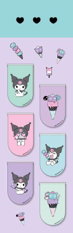 Magnetic bookmarks. Kuromi (6 pcs)