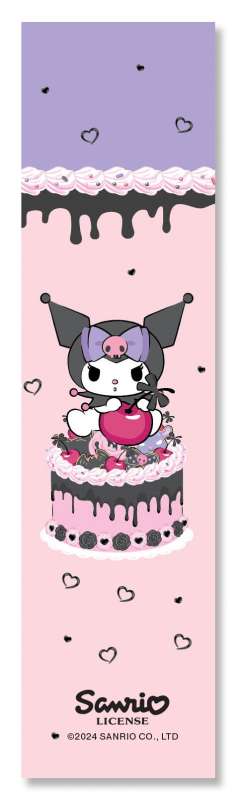 Bookmark with rubber band. Kuromi (cake)