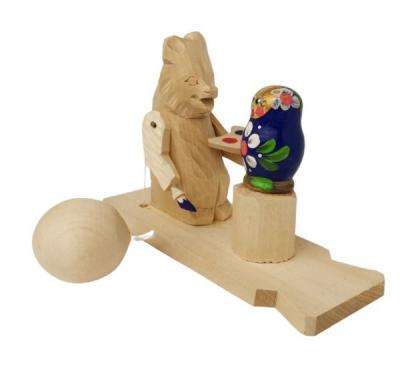 Bogorodskaya Toy Bear-Artist Paints Matryoshka