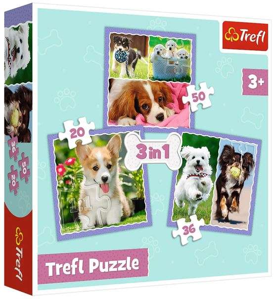 Puzzle 3in1 Trefl: Urocze psy